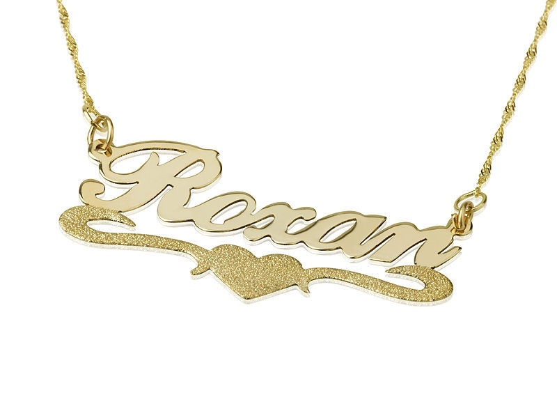 Personalized Gold Necklace
 10k Solid Yellow Gold Personalized Name Necklace with