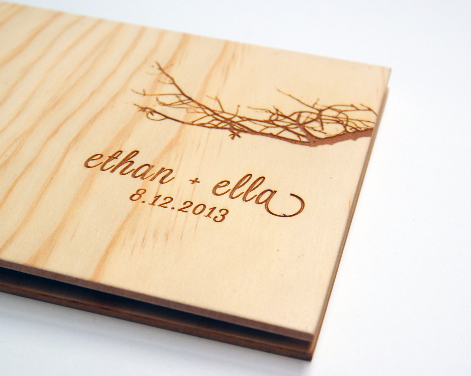 Personalized Guest Book For Wedding
 wedding guest book album custom wood engagement by lorgie