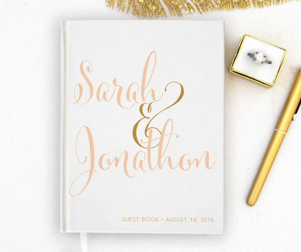 Personalized Guest Book For Wedding
 Wedding Guest Book Personalized Gold Guest Books Custom