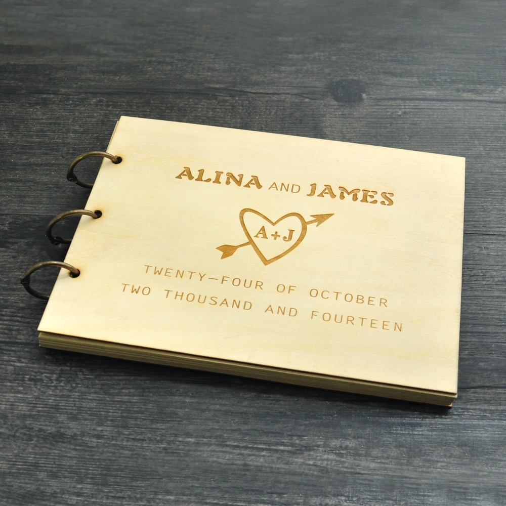 Personalized Guest Book For Wedding
 Personalized Wedding guest book Rustic wedding guestbook