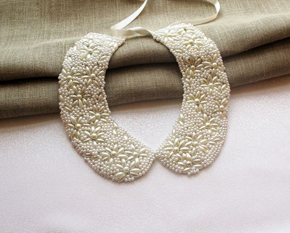 Peter Pan Collar Necklace
 Pearl Collar Peter Pan Detachable collar Necklace by