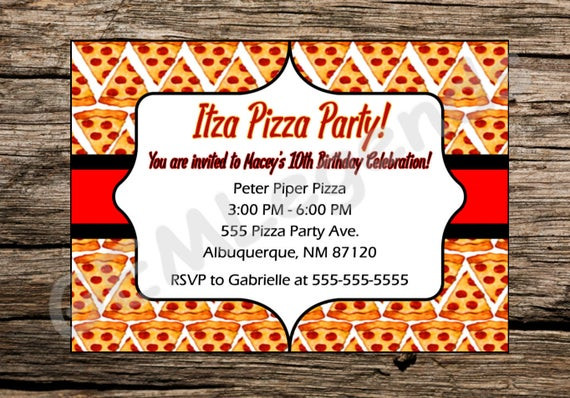Peter Piper Pizza Birthday Party
 Pizza Party Invitation Birthday Pizza Party Invitation Pizza