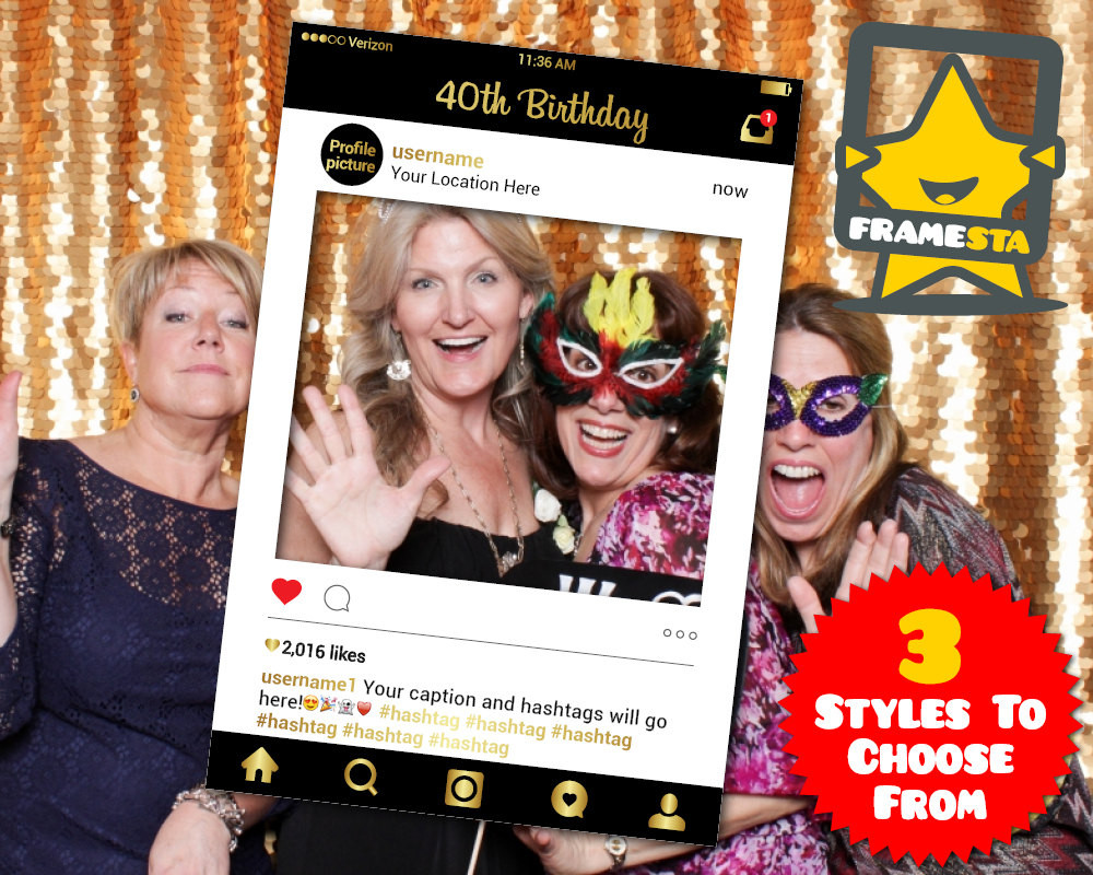 Photo Booth Ideas For Birthday Party
 40th Birthday Party Booth Prop Digital File Instagram