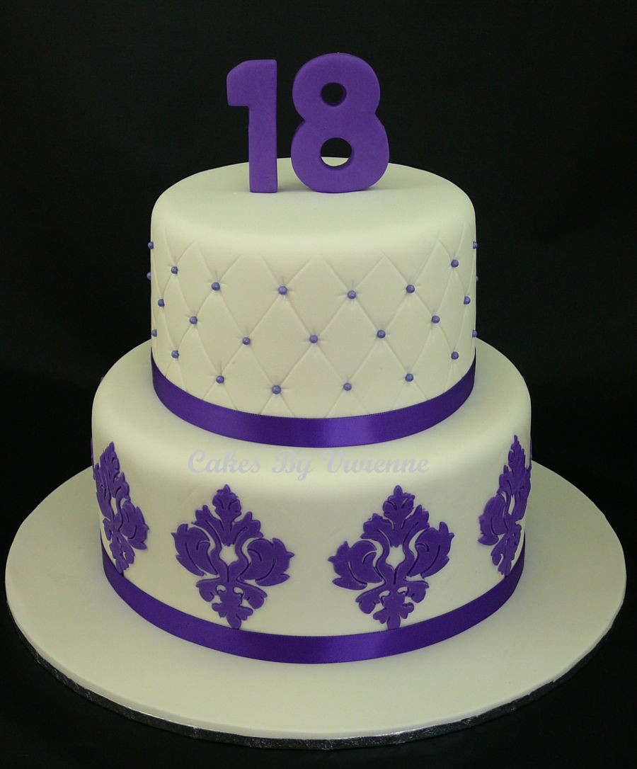 Photo Of Birthday Cake
 Damask And Quilted Birthday Cake CakeCentral