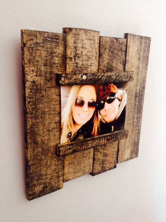 Photo On Wood DIY
 Items similar to Reclaimed Wood Pallet Picture Frame on Etsy