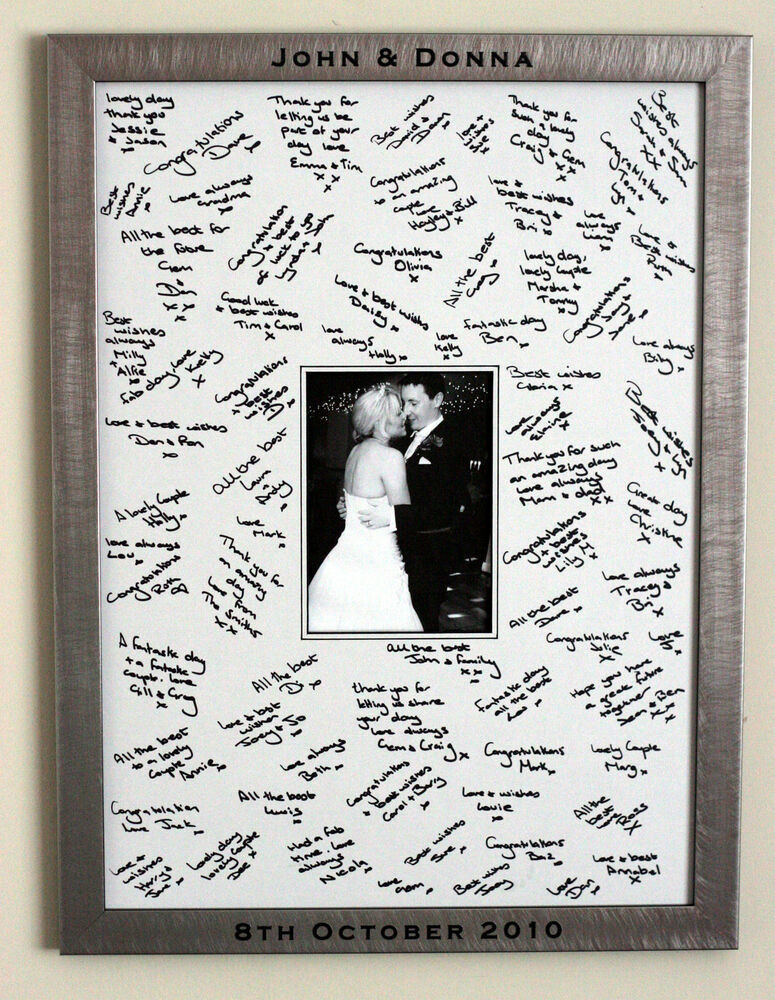 Photo Wedding Guest Books
 Engraved Personalised Framed Guest Signature Signing