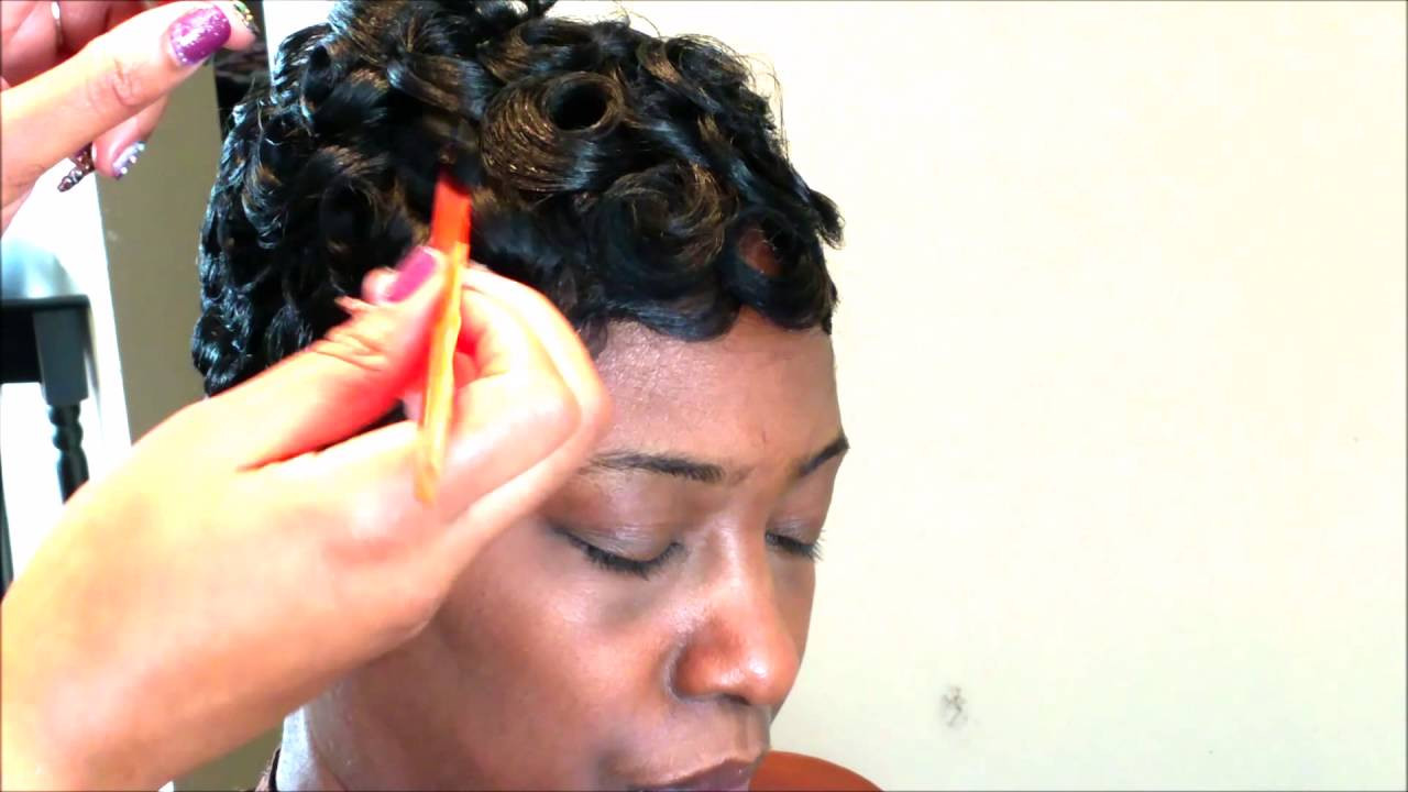 Pin Curl Hairstyles For Black Hair
 EASY PINCURL SOFT FINGERWAVE SHORT HAIR FULL TUTORIAL