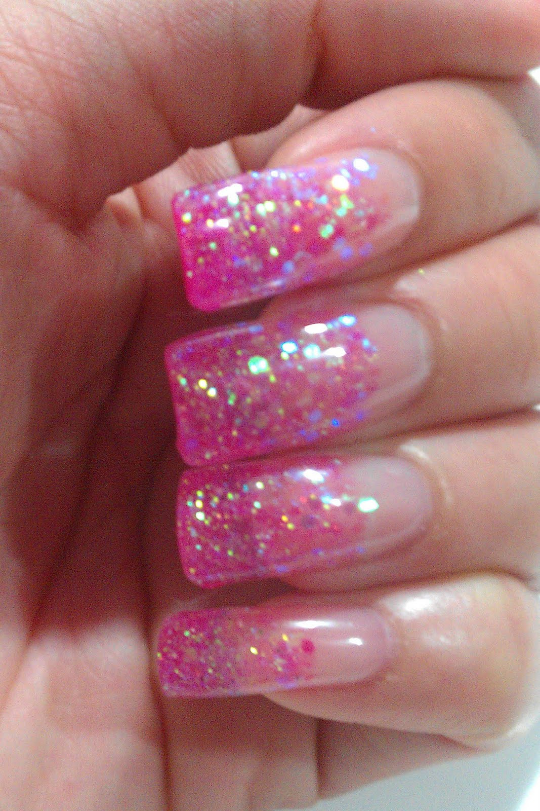 Pink And Glitter Nails
 The Clover Beauty Inn NOTD Pink Glitter Gel Nails
