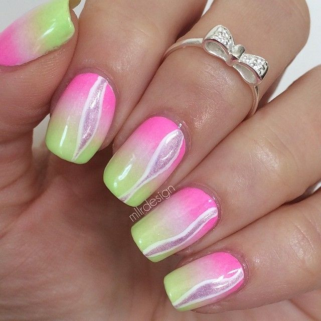 Pink And Green Nail Designs
 40 Easy Ombre Nail Art Ideas For Girls