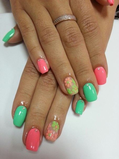 Pink And Green Nail Designs
 60 Most Beautiful Spring Nail Art Designs