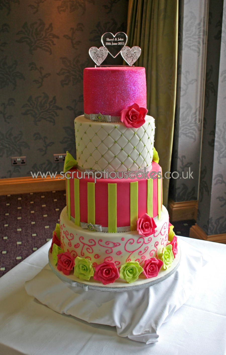 Pink And Green Wedding Cakes
 Hot Pink & Lime Green Wedding Cake CakeCentral