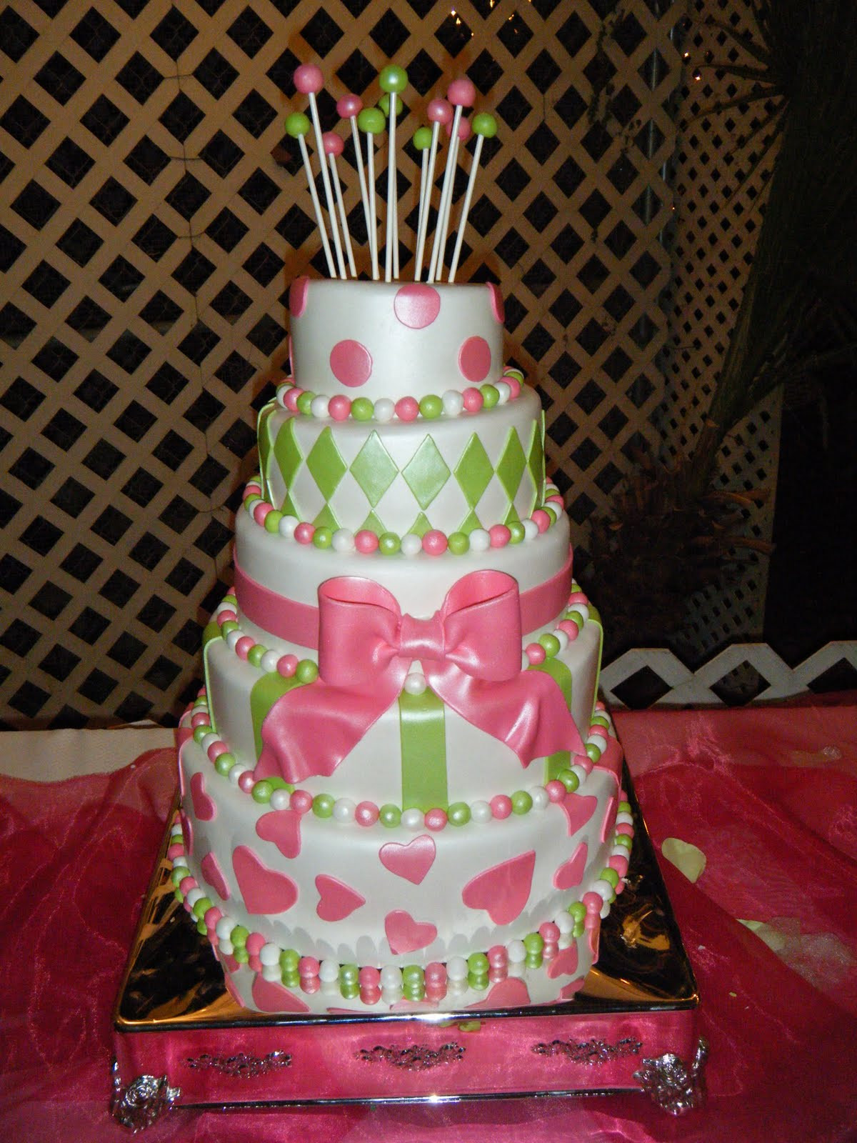 Pink And Green Wedding Cakes
 Cassy s Cakes Pink and Green Wedding
