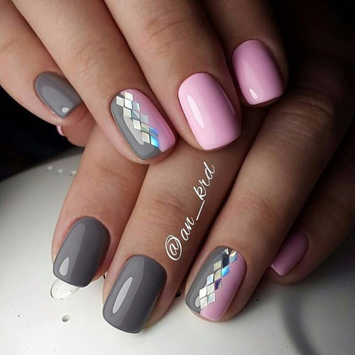Pink And Grey Nail Designs
 50 Prom Nails Ideas for Graduation 2020