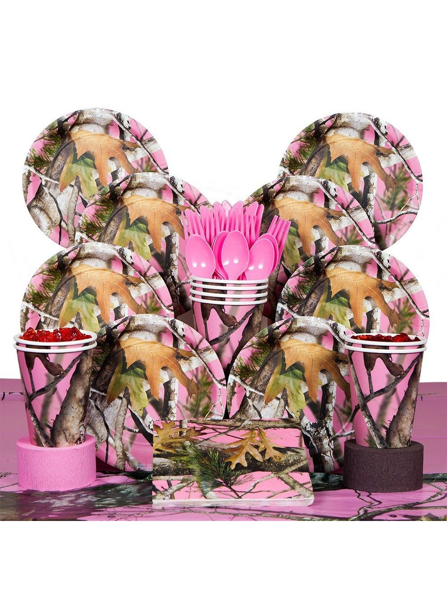 Pink Camouflage Birthday Party Ideas
 Pink Camo Deluxe Tableware Kit Serves 8 Wholesale Party
