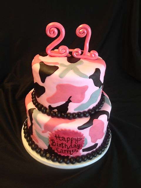 Pink Camouflage Birthday Party Ideas
 pink camo cake