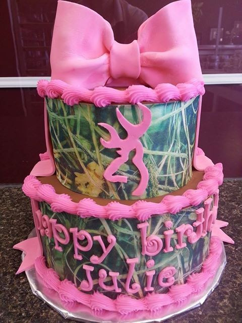 Pink Camouflage Birthday Party Ideas
 Camo Birthday Cake for Julie