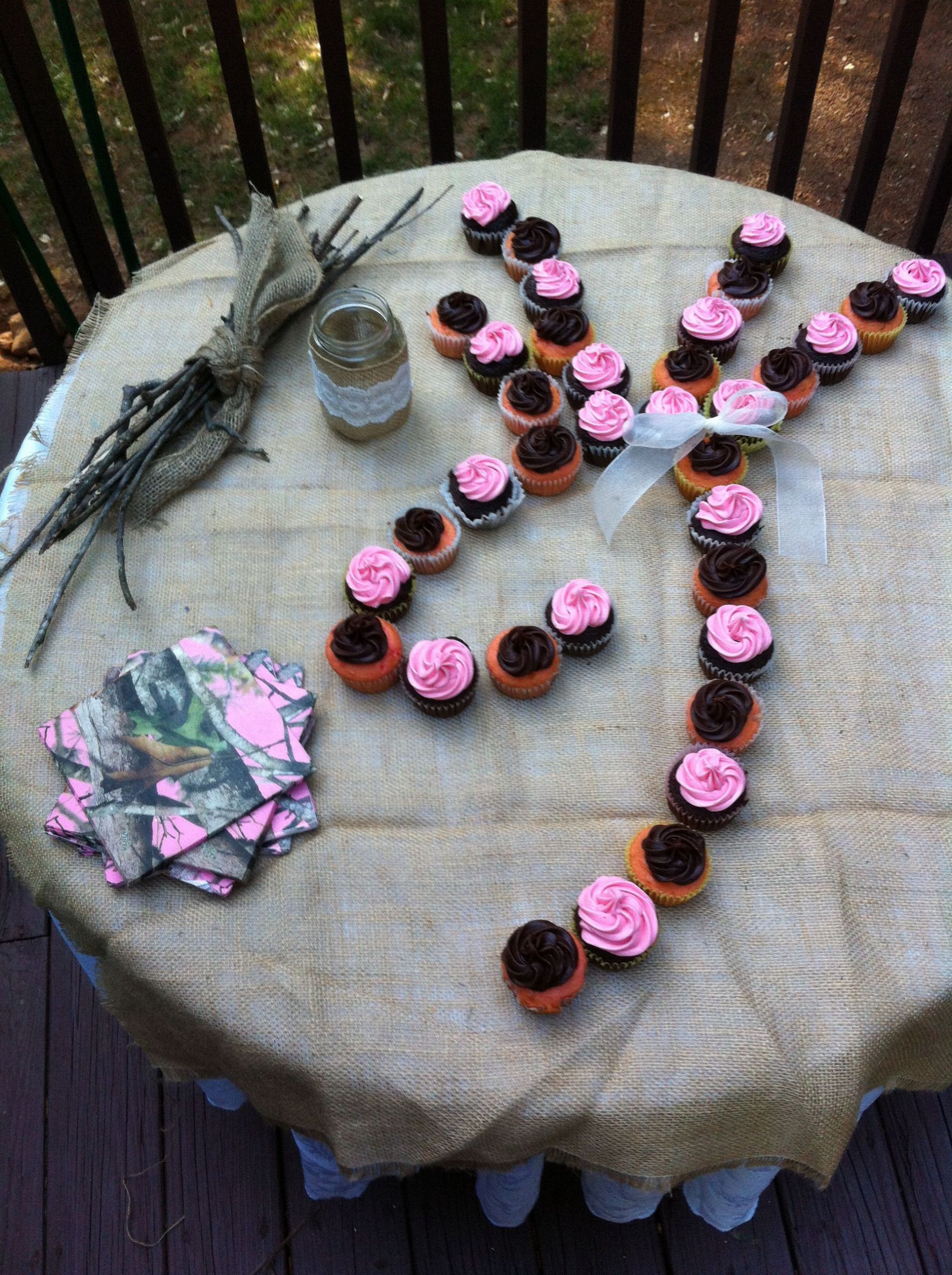 Pink Camouflage Birthday Party Ideas
 Browning Cupcakes for girls camo party in 2019