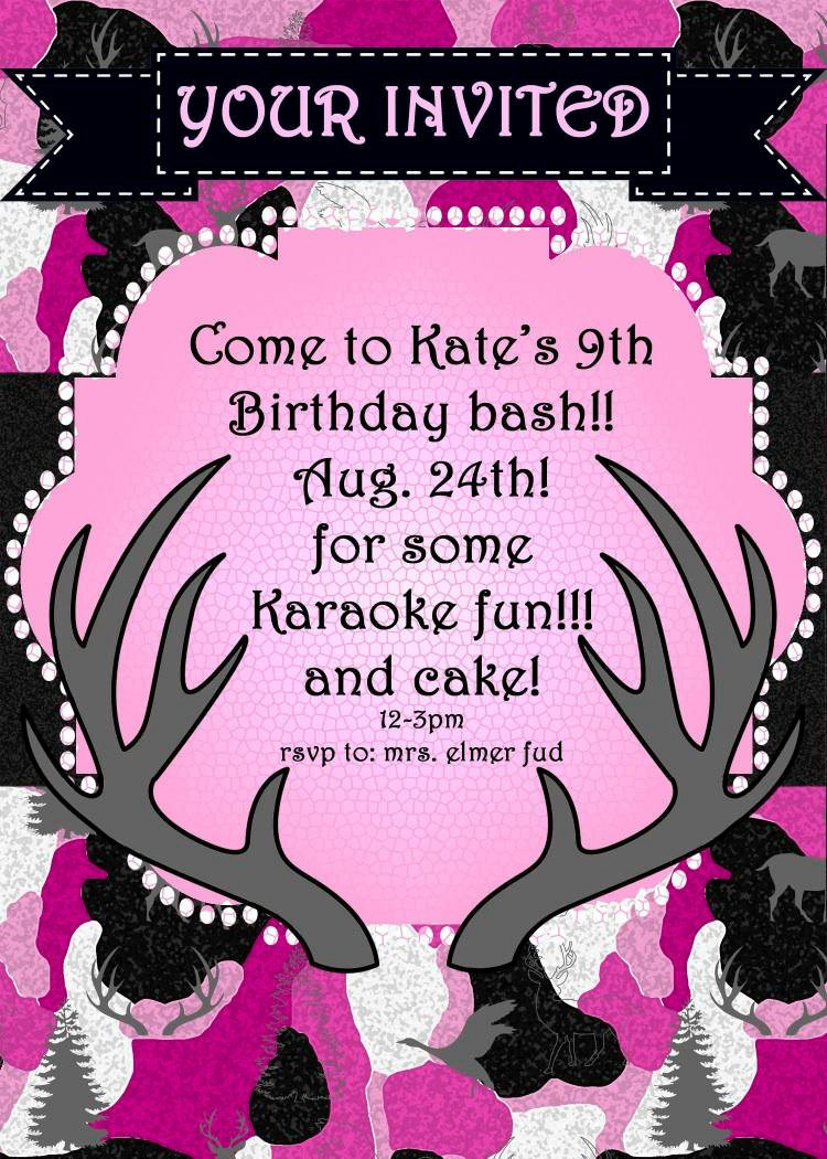 Pink Camouflage Birthday Party Ideas
 Pink Camo Birthday Party Invitation JPEG 300 by