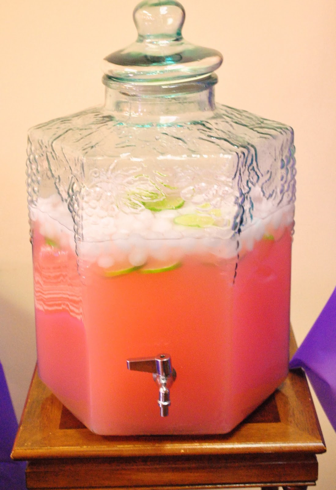 Pink Lemonade Punch Recipes For Baby Shower
 Holey Knees and Dragonflies Purple Zebra Baby Shower and