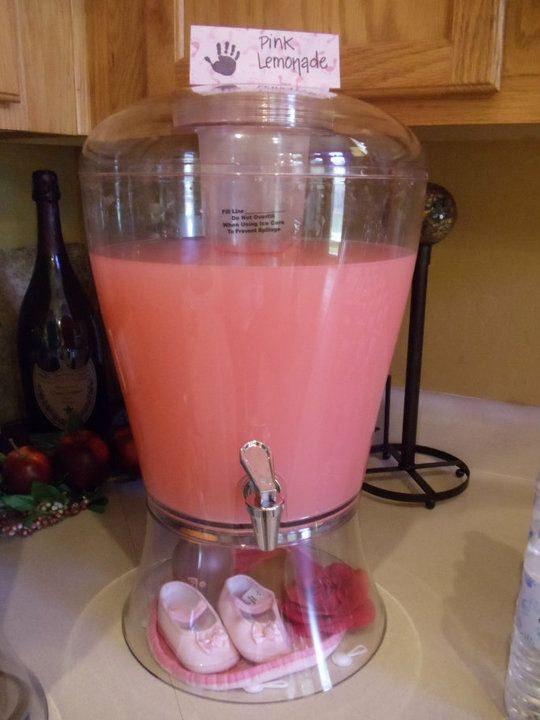Pink Lemonade Punch Recipes For Baby Shower
 Too cute never thought of putting stuff under our drink