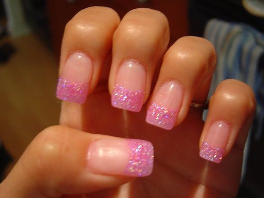 Pink Nails With Glitter Tips
 10 Easy Twists on the French Manicure