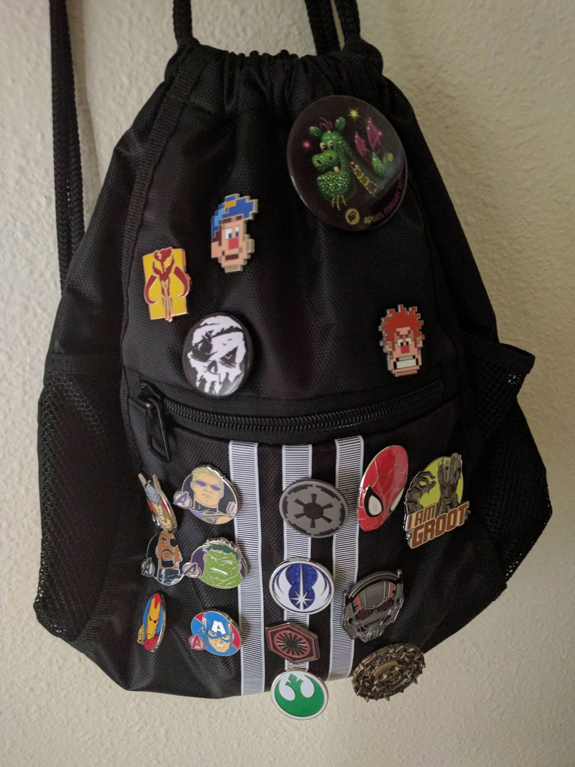 Pins On Backpack
 Is it safe to put pins on a backpack Disneyland