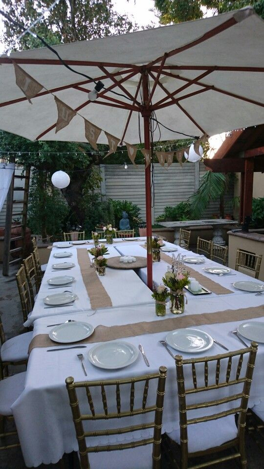 Pinterest Backyard Bbq Engagement Party Ideas
 Starting with table setup for our backyard bbq party in