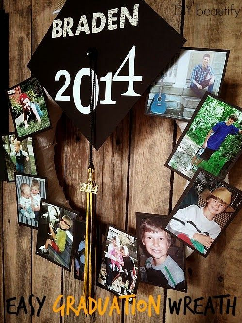 Pinterest Graduation Party Ideas For Guys
 Custom Grad Portrait and a memorative Wreath