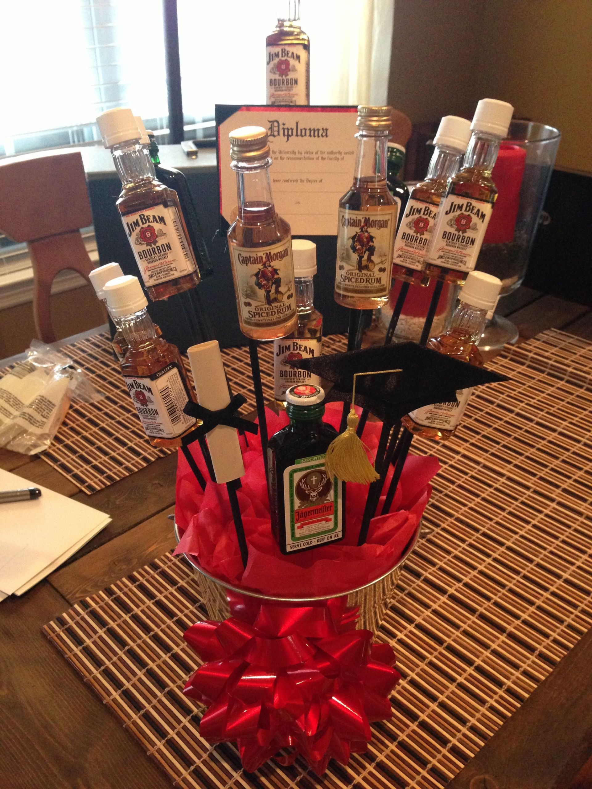 Pinterest Graduation Party Ideas For Guys
 Alcohol bouquet for a guy graduating college