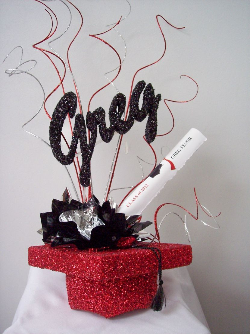 Pinterest Graduation Party Ideas For Guys
 Cute thermocol graduation centerpiece for guys