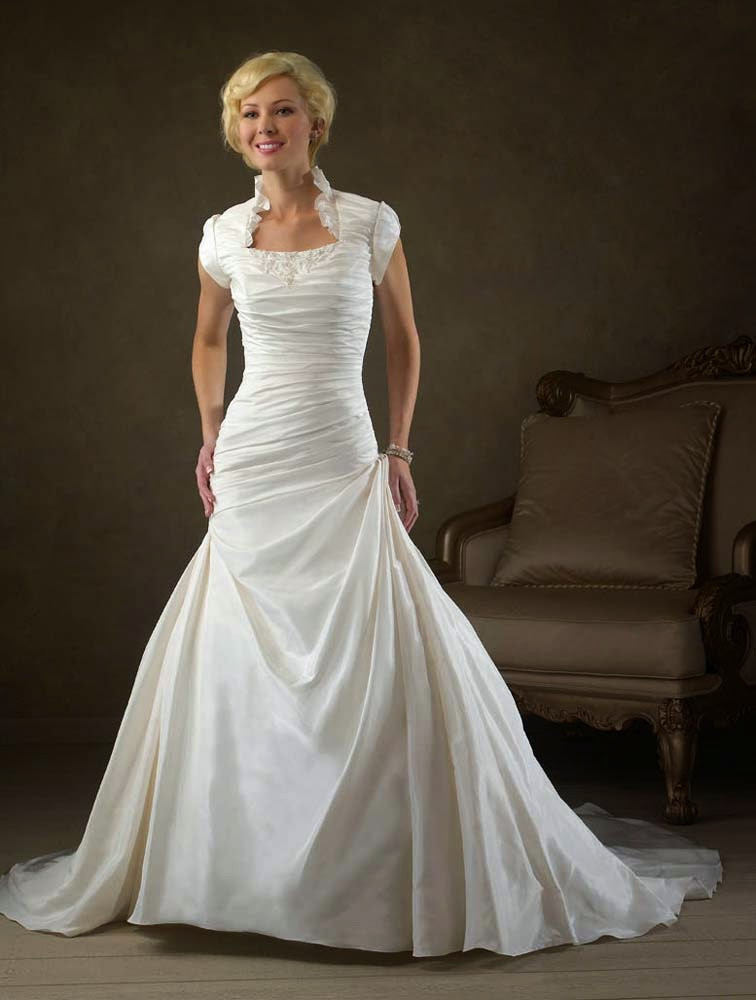 Pinterest Wedding Gowns
 Modest Wedding Dresses Cap Sleeves Long Trains Pinterest