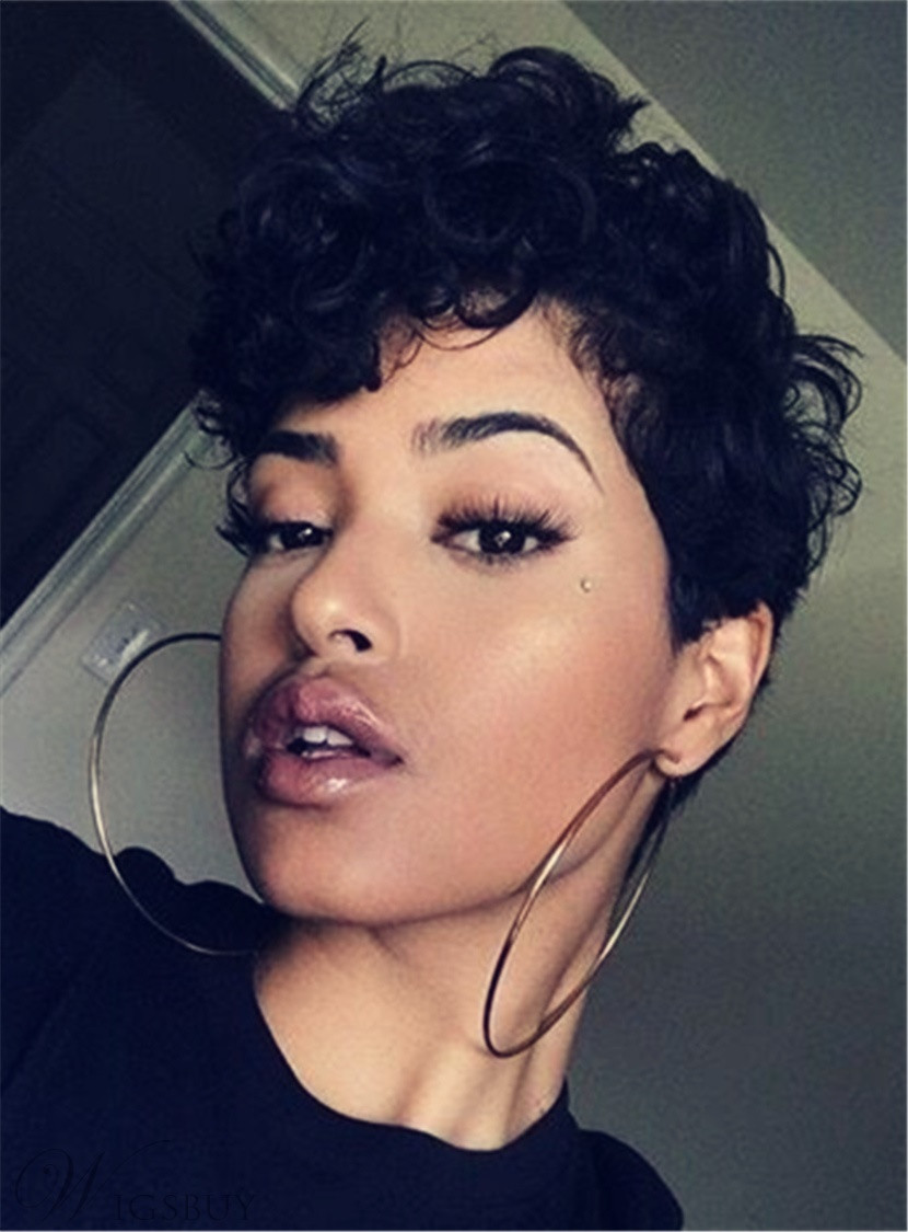 Pixie Cut Natural African American Hair
 Natural Dynamic Boy Cut Pixie Curly Short Synthetic Hair