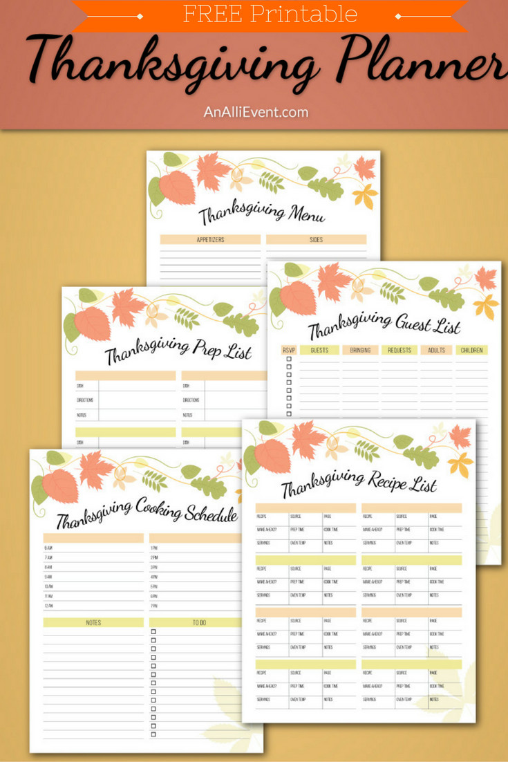Planning Thanksgiving Dinner Checklist
 FREE Thanksgiving Planner Printable
