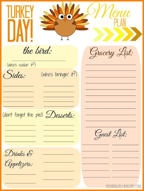 Planning Thanksgiving Dinner Checklist
 8 thanksgiving meal planner