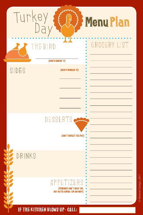 Planning Thanksgiving Dinner Checklist
 31 Free Thanksgiving Printables