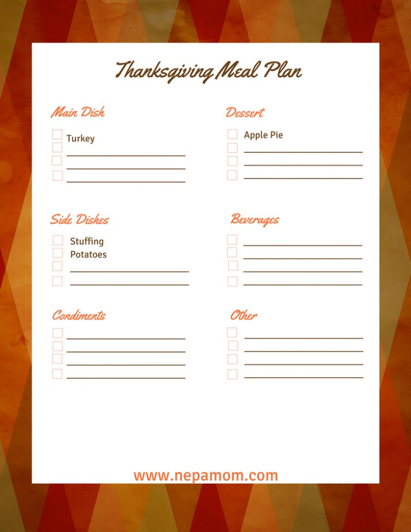 Planning Thanksgiving Dinner Checklist
 Thanksgiving Menu Template an easy way to prepare for the