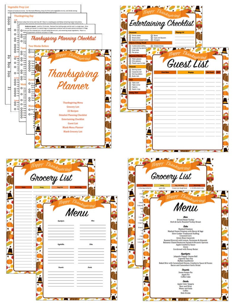 Planning Thanksgiving Dinner Checklist
 Thanksgiving Planner Thanksgiving Menu Meal Planner