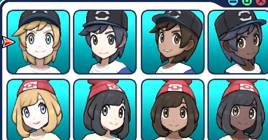 Pokemon Sun Female Hairstyles
 Pokémon Sun and Moon Hairstyles