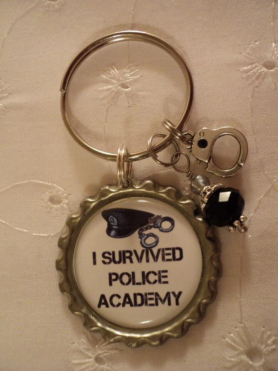 Police Academy Graduation Gift Ideas
 I Survived Police Academy key chain with charms by