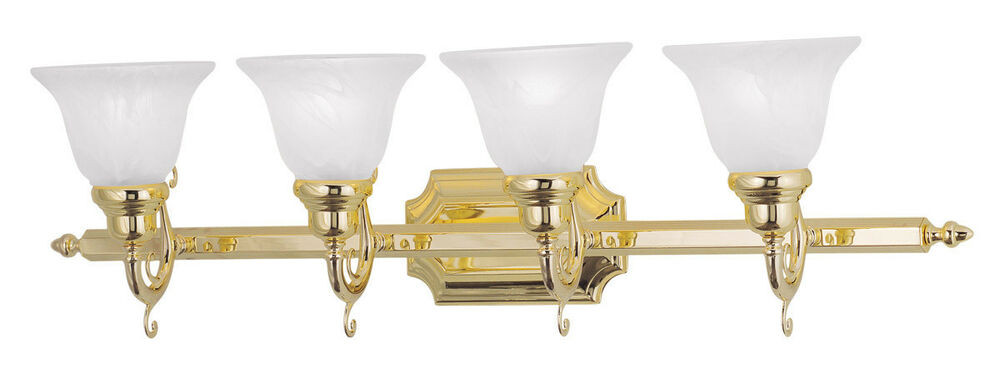 Polished Brass Bathroom Lights
 Polished Brass 4 Light Livex French Regency Bathroom