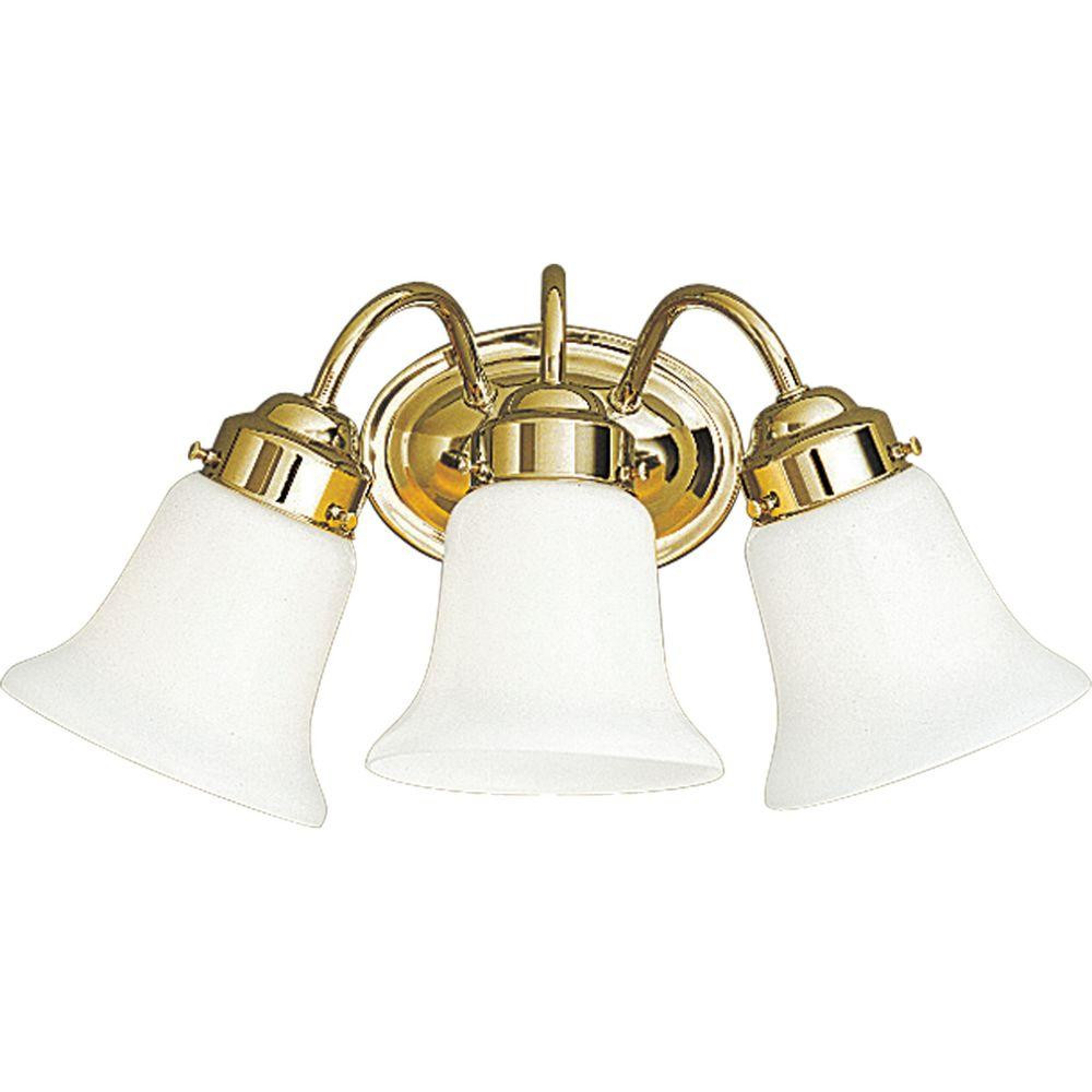 Polished Brass Bathroom Lights
 Progress Lighting Opal Glass Collection 3 Light Polished