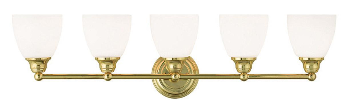 Polished Brass Bathroom Lights
 Somerville Polished Brass Livex 5 Light Bath Vanity