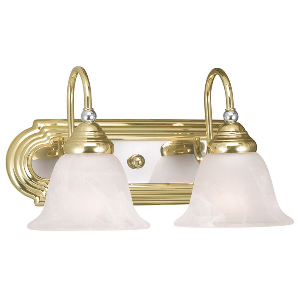 Polished Brass Bathroom Lights
 Livex Lighting Belmont Polished Brass & Chrome Bathroom