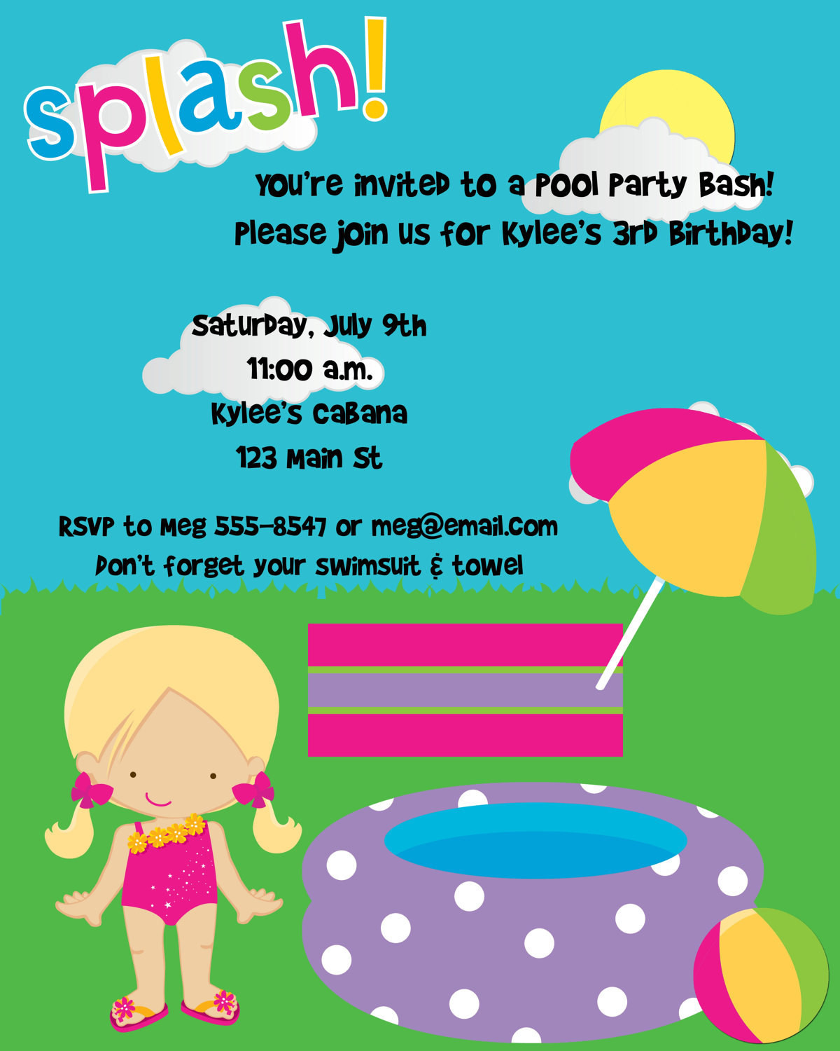 Pool Party Birthday Invitations
 301 Moved Permanently