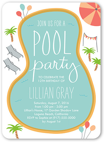 Pool Party Birthday Invitations
 Pool Party Invitations