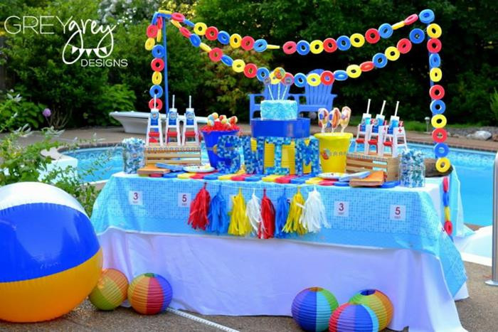 Pool Party Decoration Ideas
 Kara s Party Ideas Summer Pool Party Ideas Planning Cake