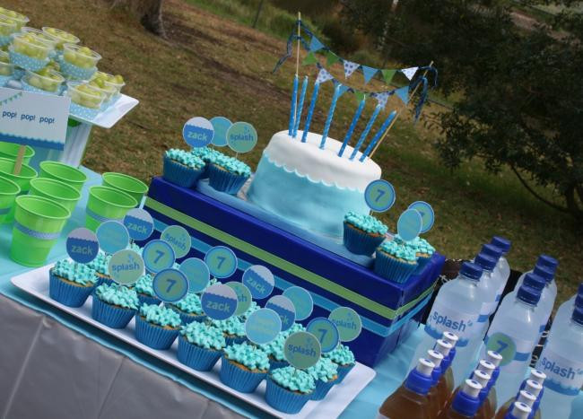 Pool Party Ideas For Boys
 Pool Birthday Party Dessert Table Spaceships and Laser