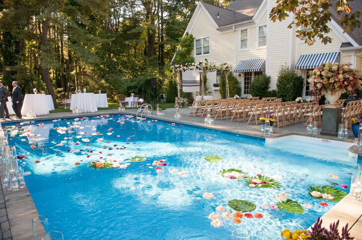 Pool Wedding Decorations
 A Luxurious Backyard Wedding at a Private Residence in Old Westbury New York