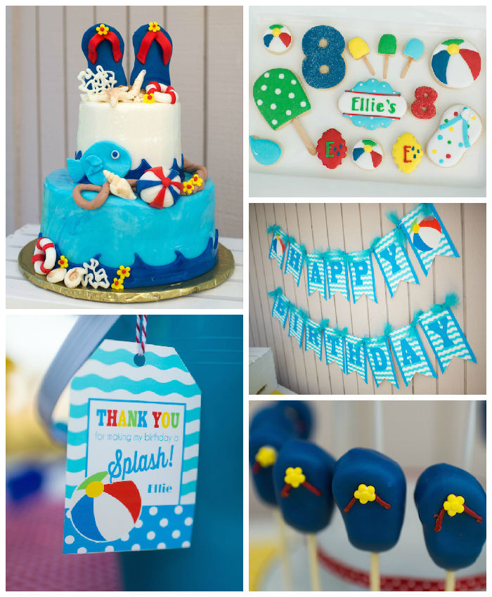 Poolside Birthday Party Ideas
 Kara s Party Ideas Colorful Pool Themed Birthday Party
