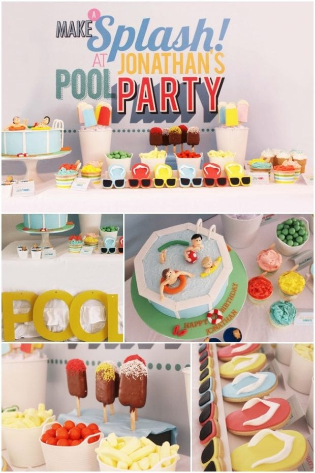 Poolside Birthday Party Ideas
 A Joint Summer Birthday Pool Party Spaceships and Laser
